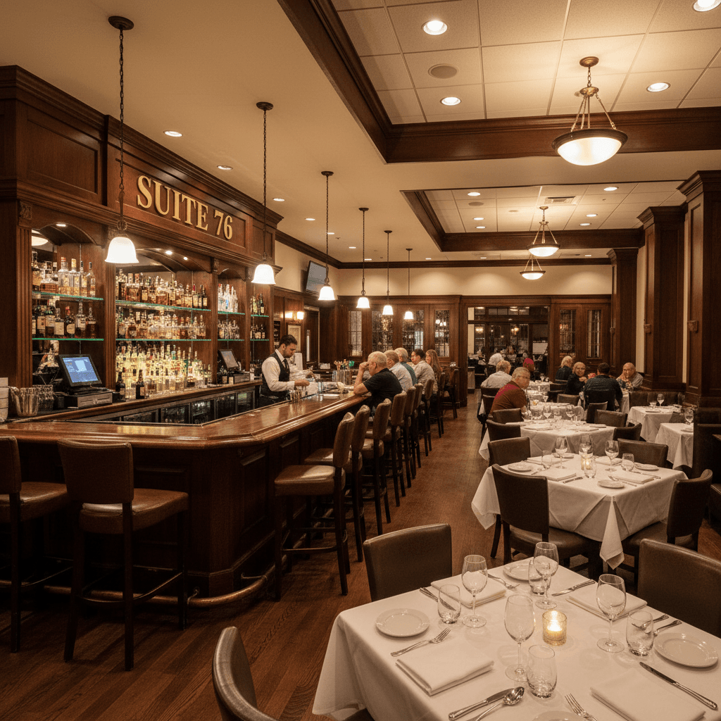 SUITE 76 dining room and bar atmosphere