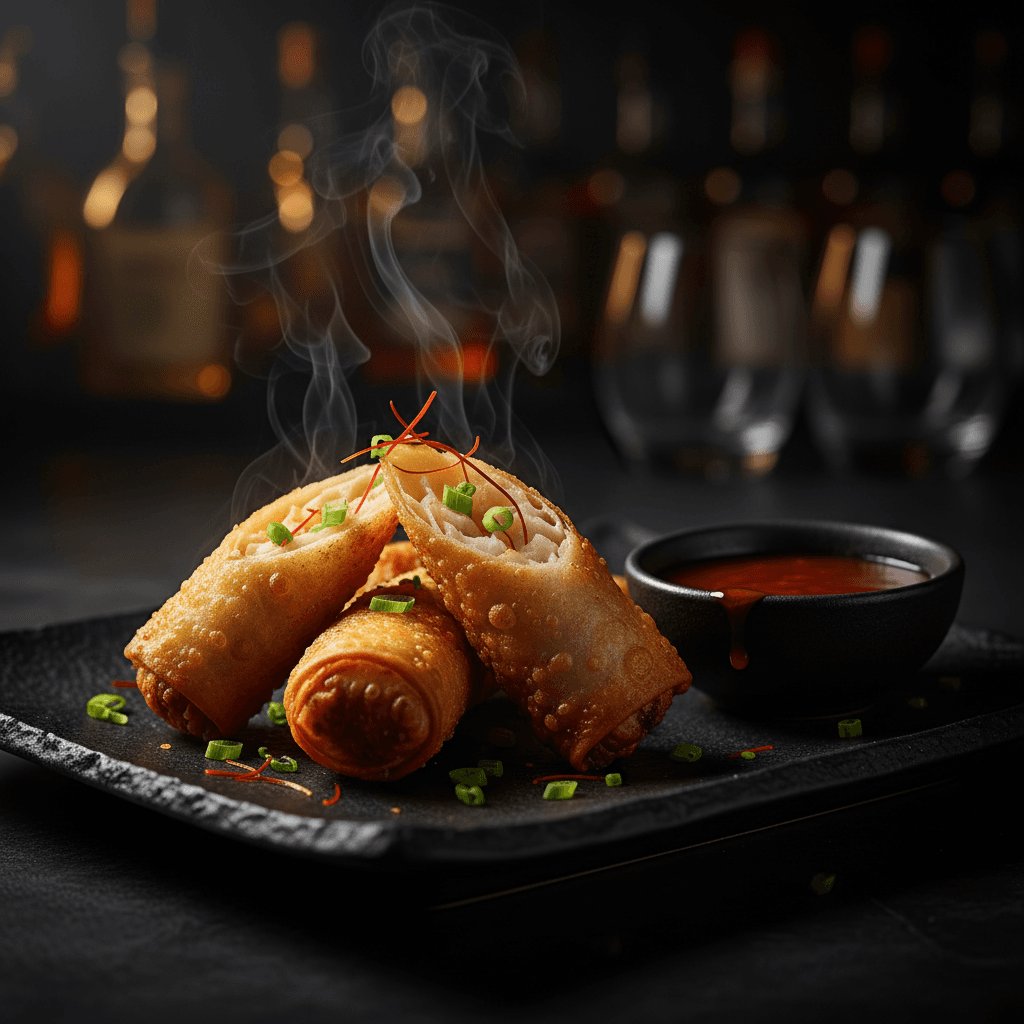Crispy seafood eggrolls appetizer