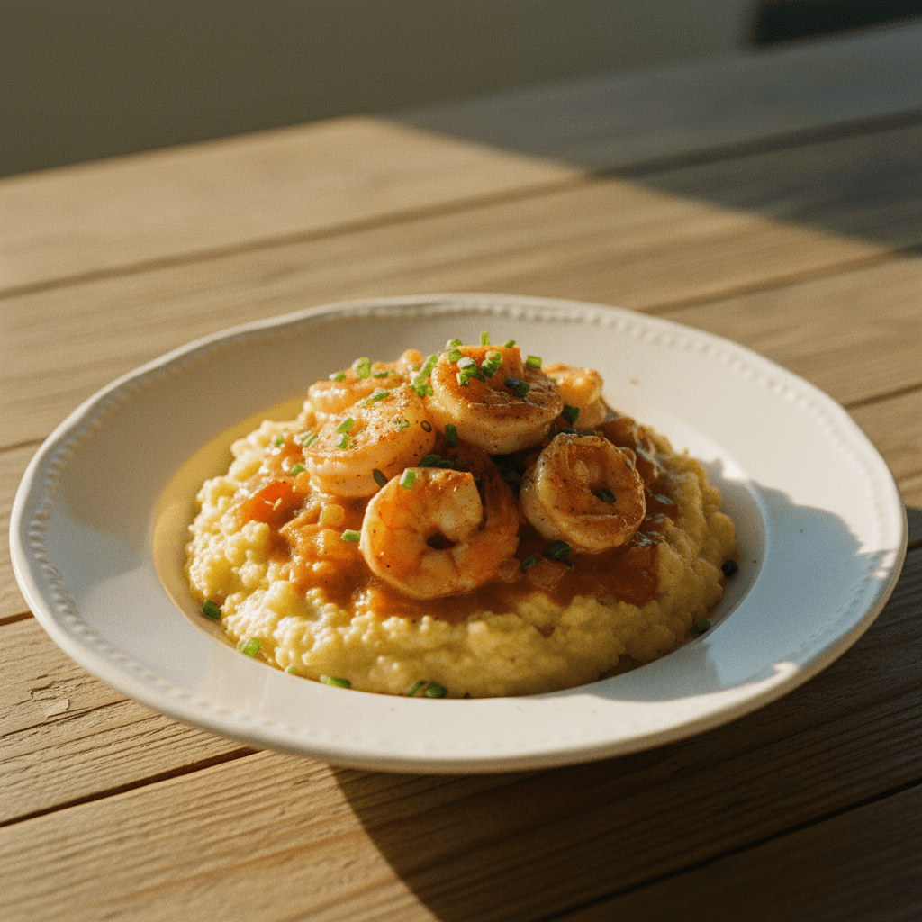 Shrimp and grits Saturday brunch special