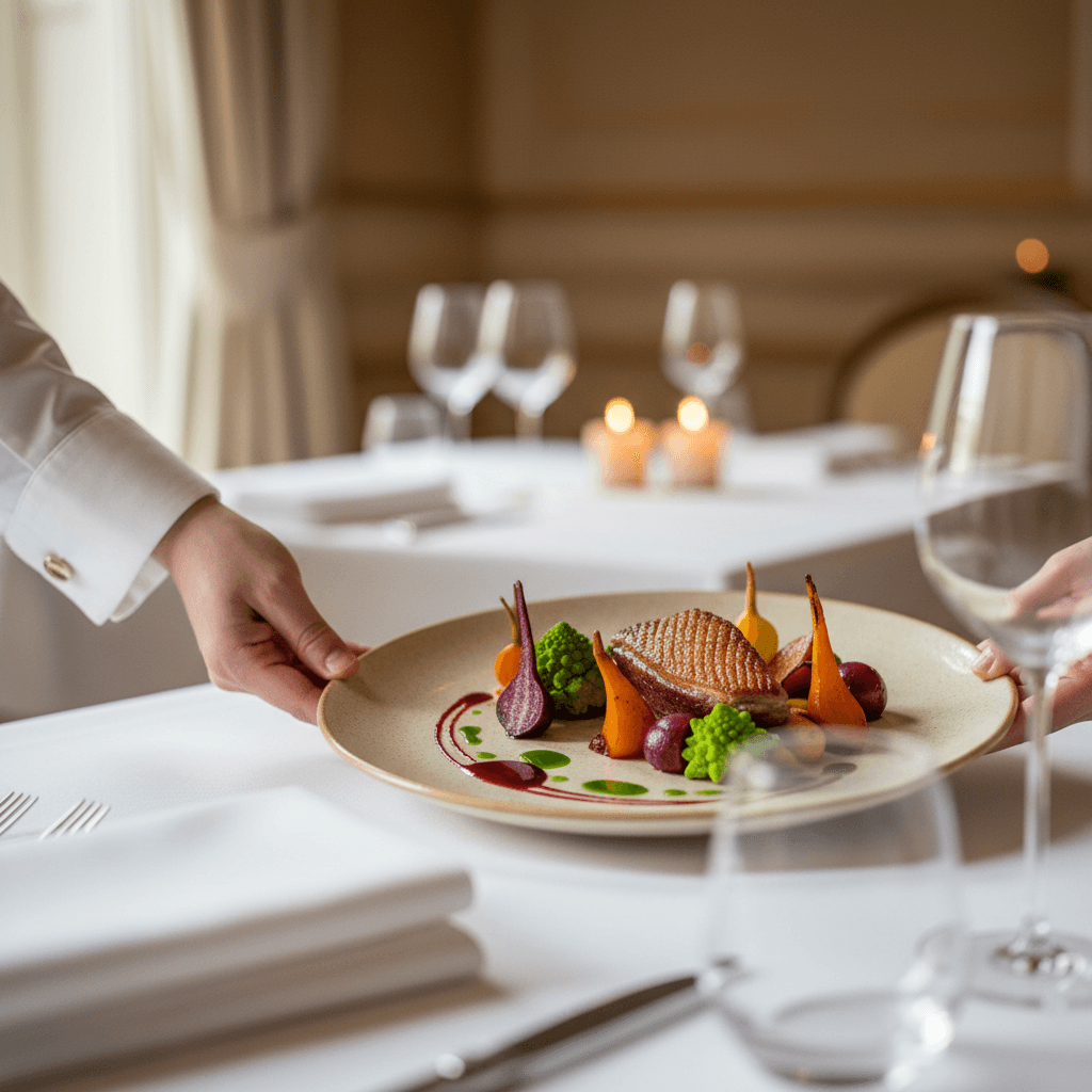 Hennessy lamb chops plated with care